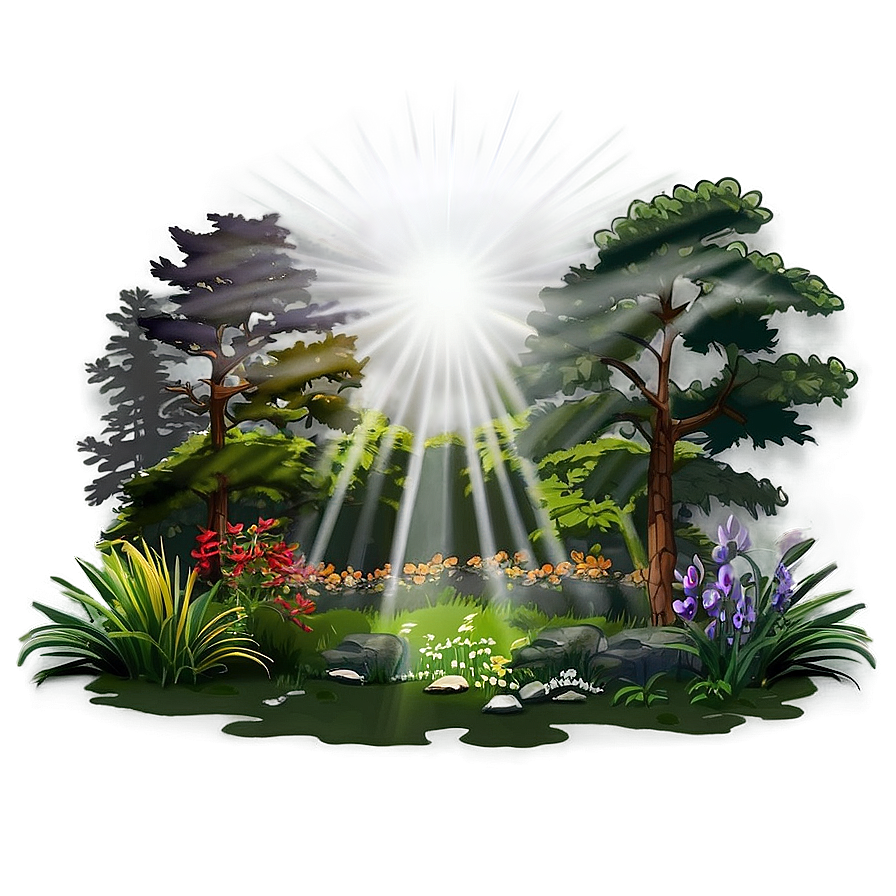 Beautiful Sunrays Nature Scene Png 89