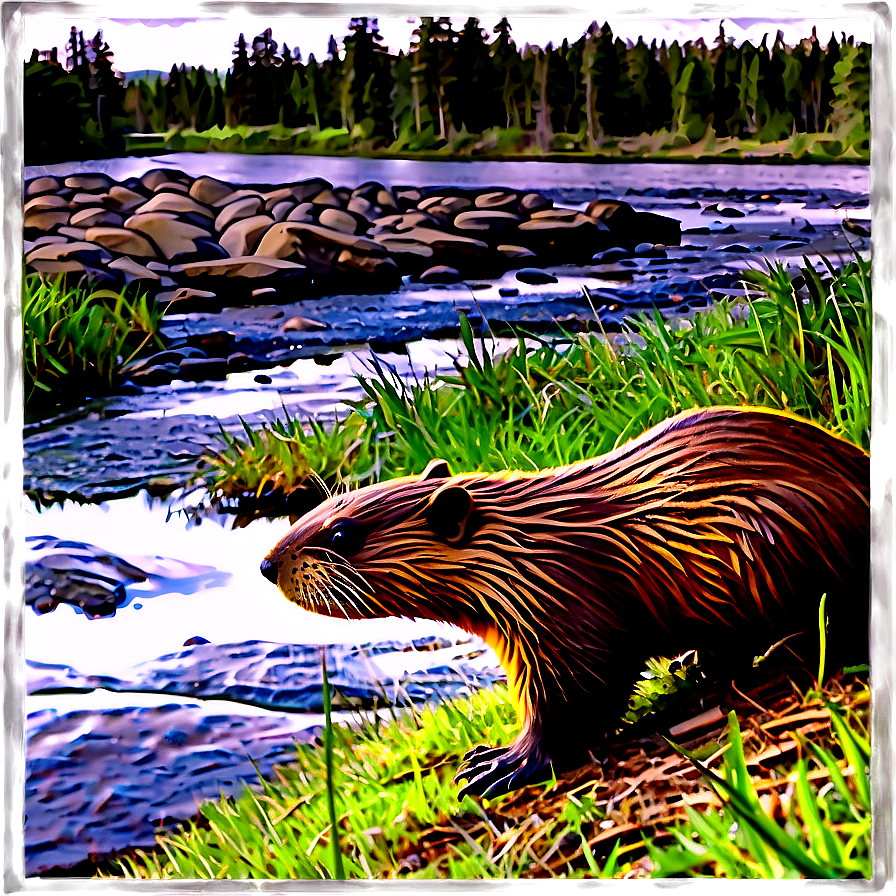 Beaver And River Scene Png 05242024