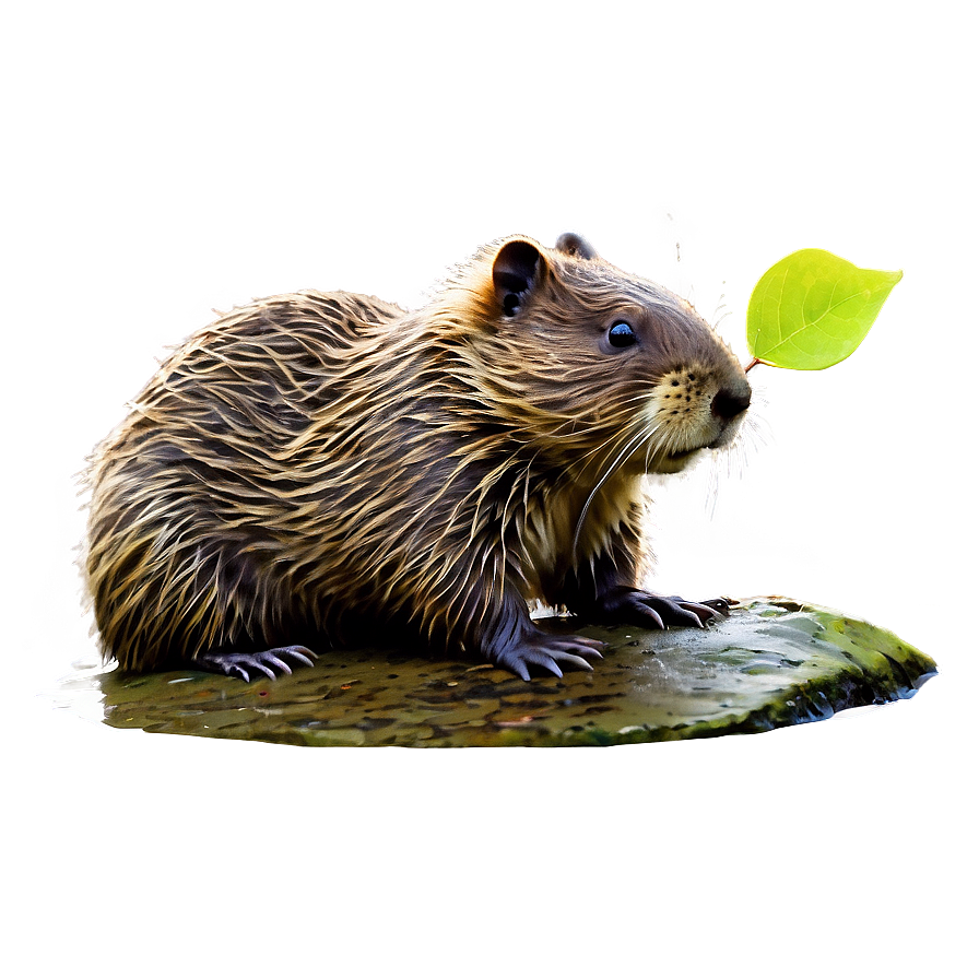 Beaver With Leaf Png Grs65