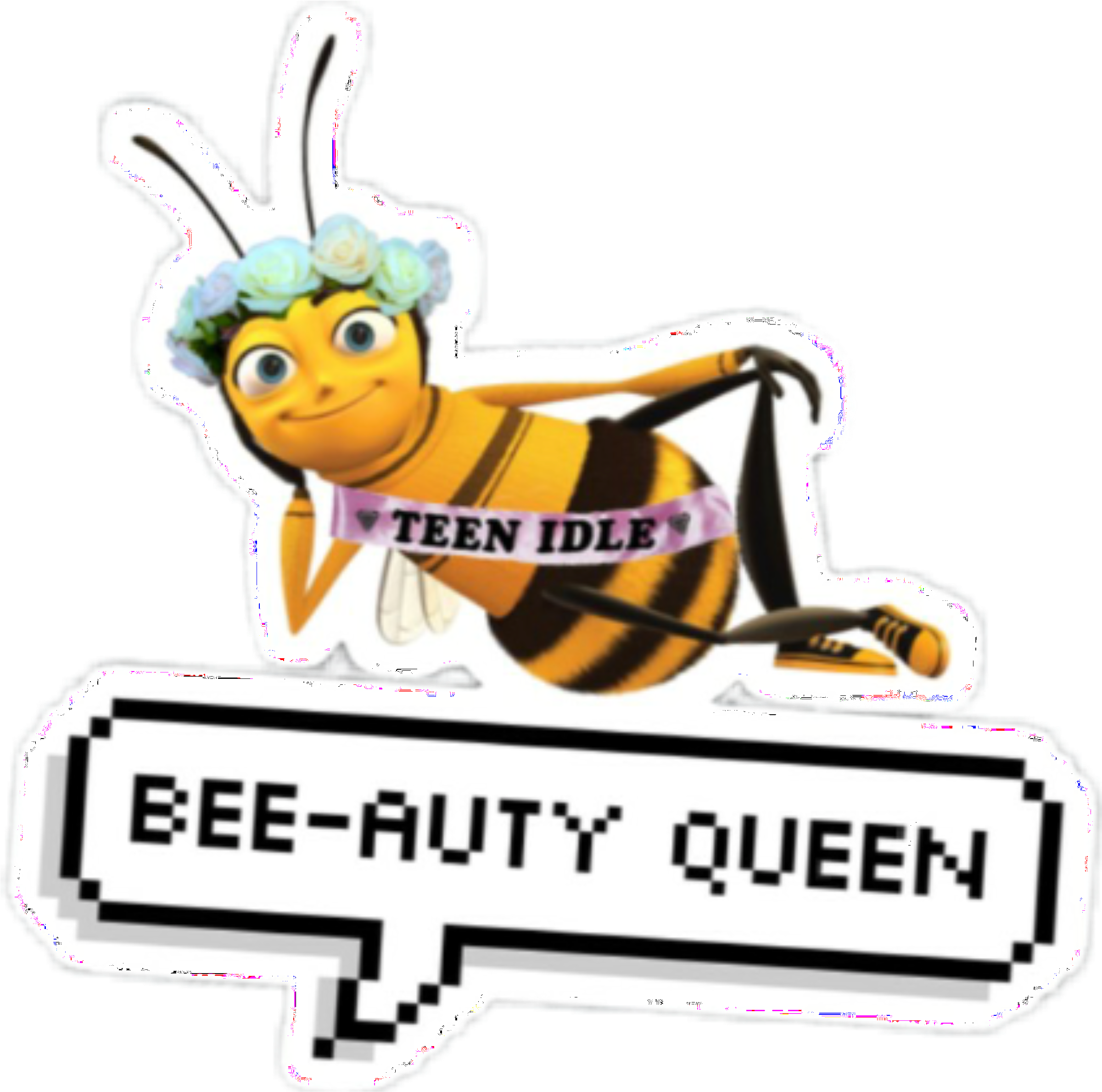 Bee Character Beauty Queen Sticker
