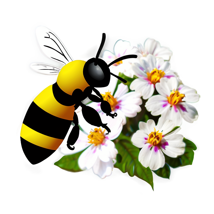 Bee On Flower Png 06252024