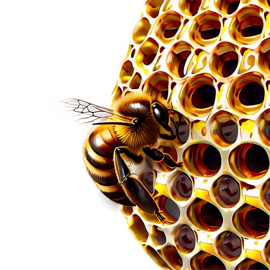 Bee On Honeycomb Png Gtn