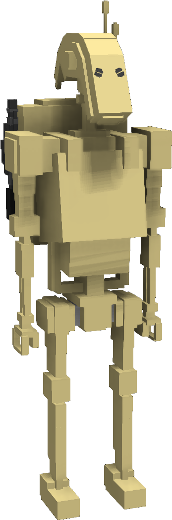 Beige Blocky Robot Model