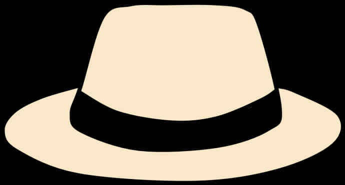 Beige Fedora Hat Graphic