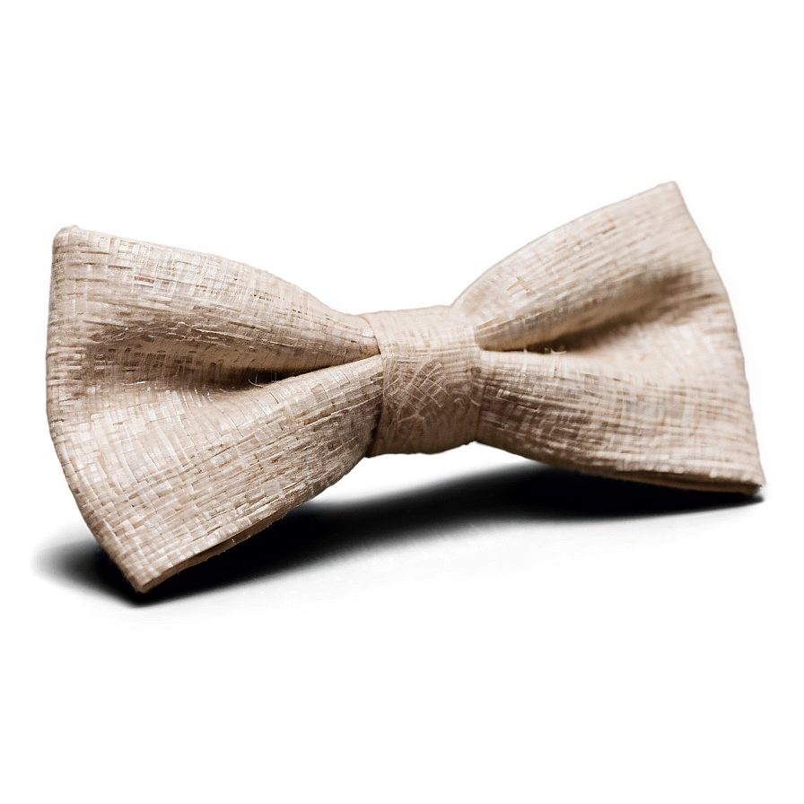 Beige Linen Bow Tie Png 58