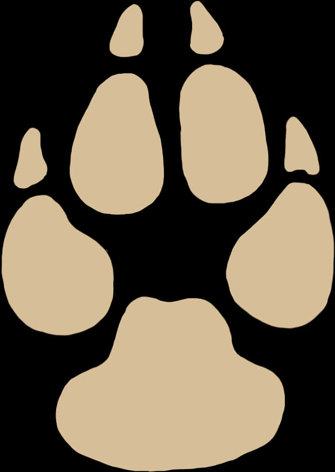 Beige Paw Printon Black Background