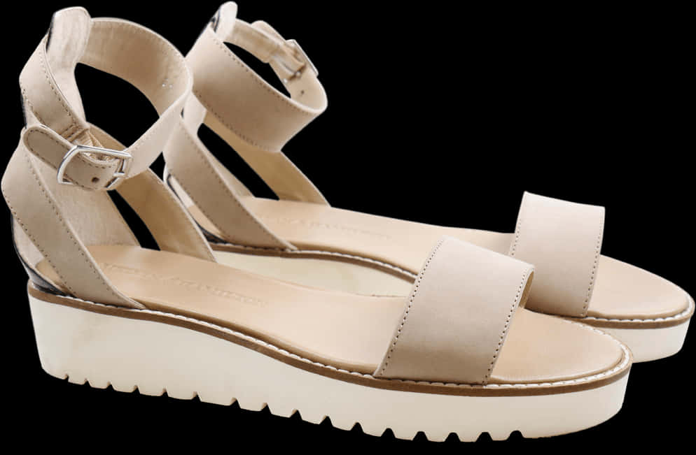 Beige Platform Sandals