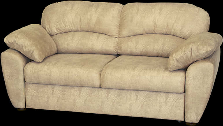 Beige Plush Fabric Couch