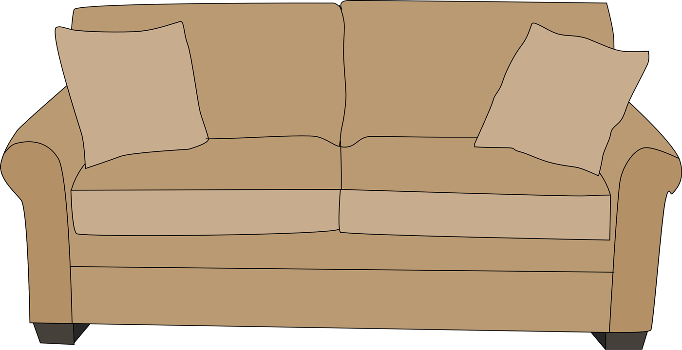 Beige Sofa Vector Illustration