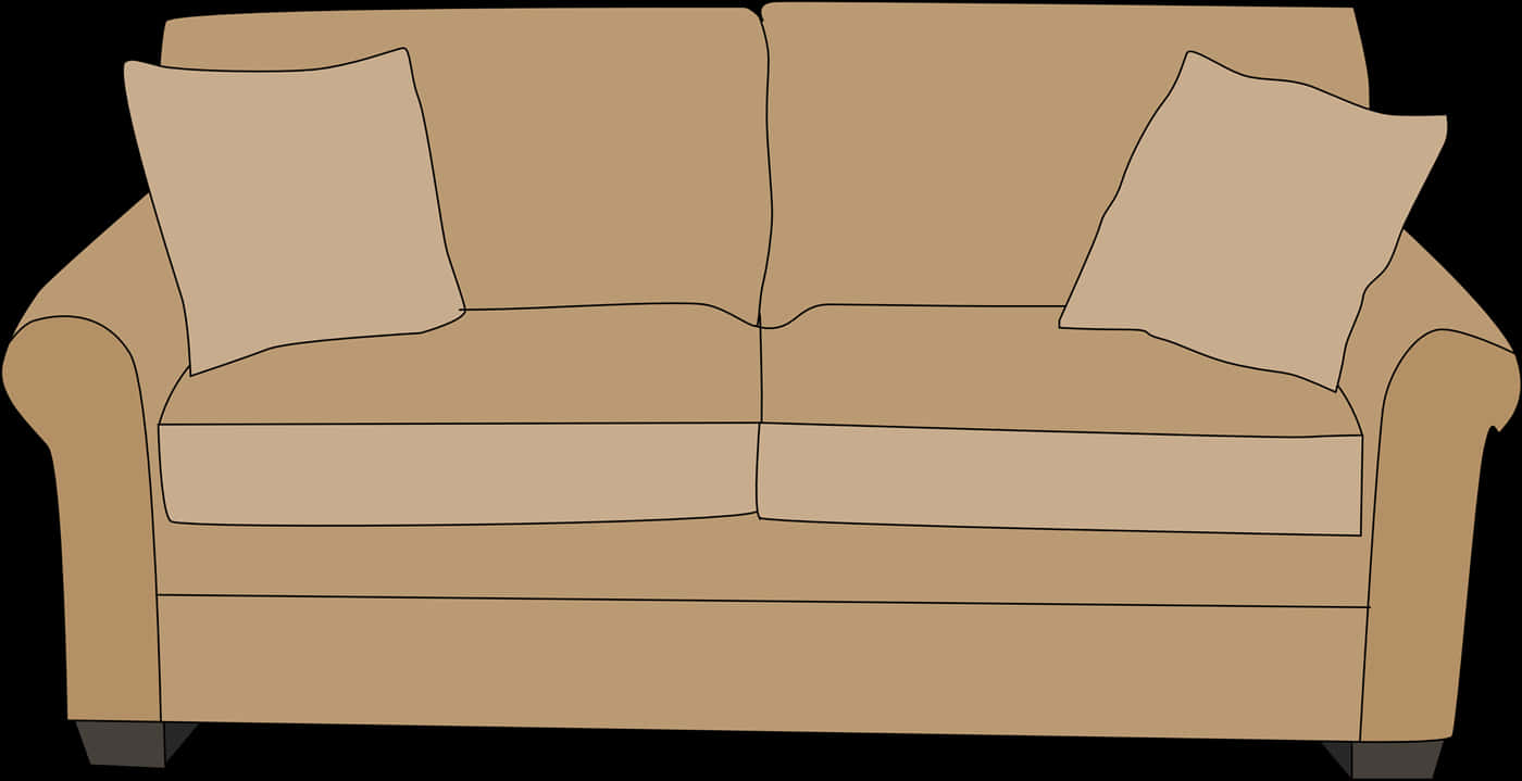 Beige Sofawith Cushions Vector