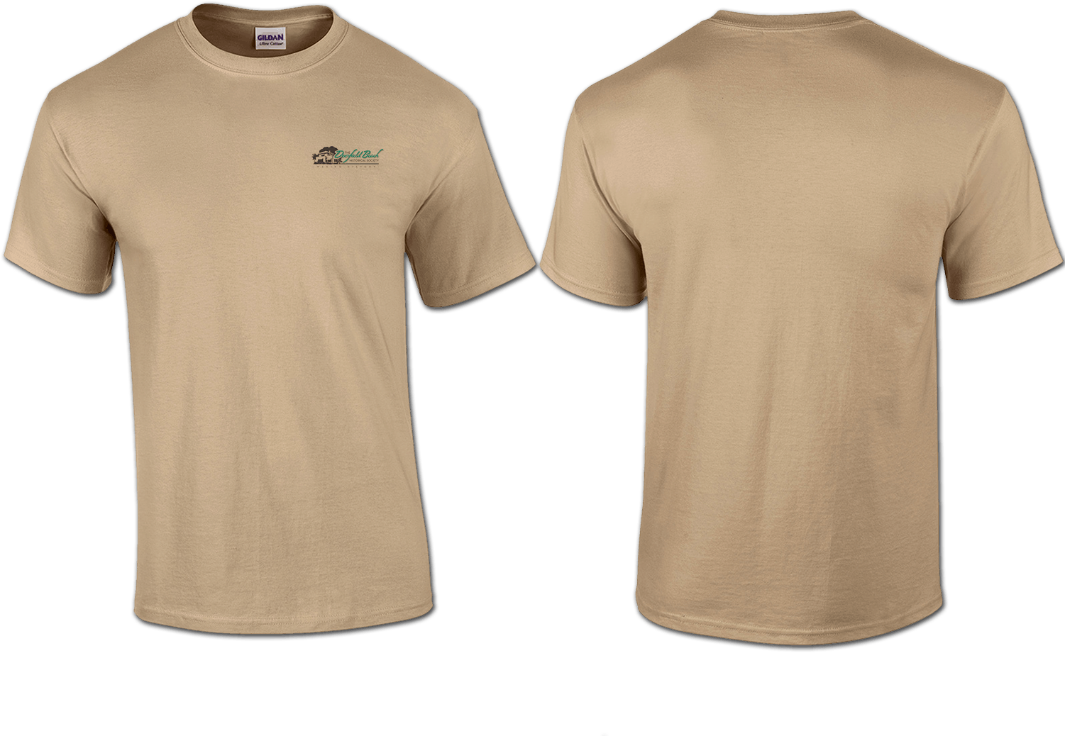 Beige T Shirt Front Back View