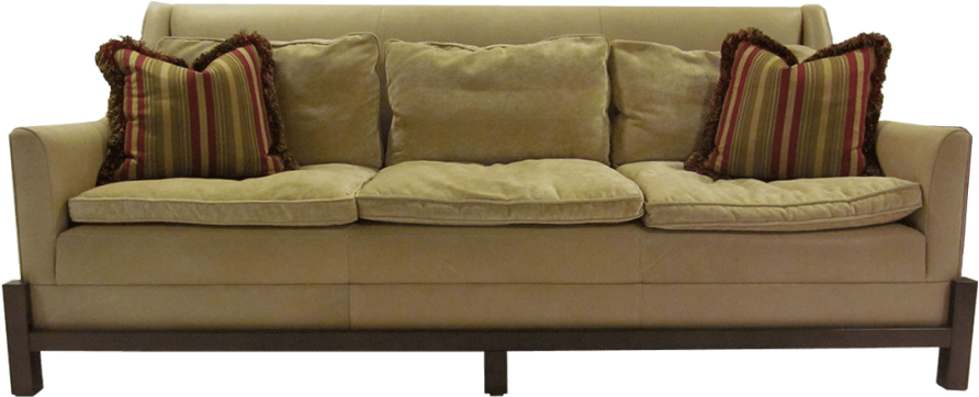Beige Three Seater Sofawith Pillows.png