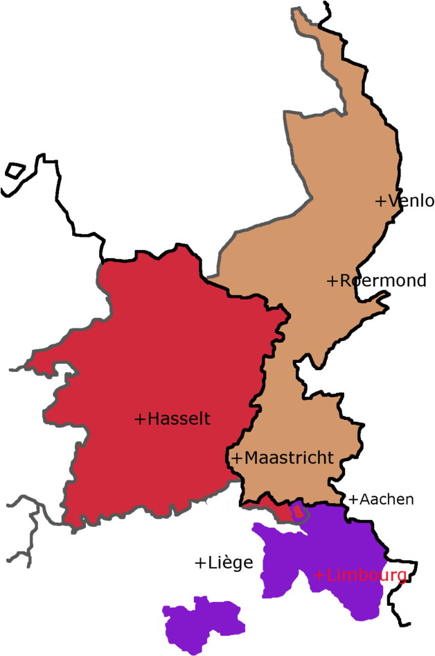 Belgian Limburgand Neighboring Regions Map