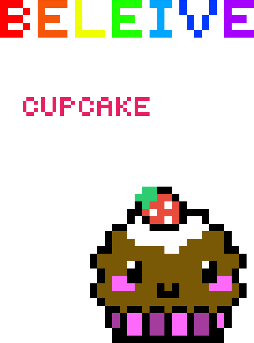 Believe Pixel Cupcake