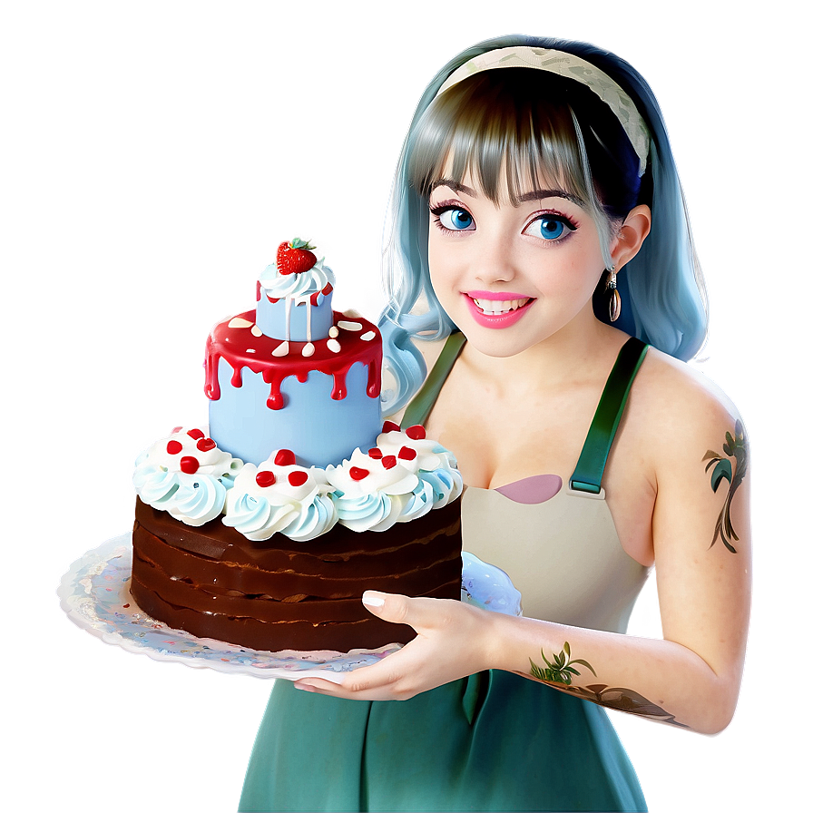 Bella With Cake Png 06242024