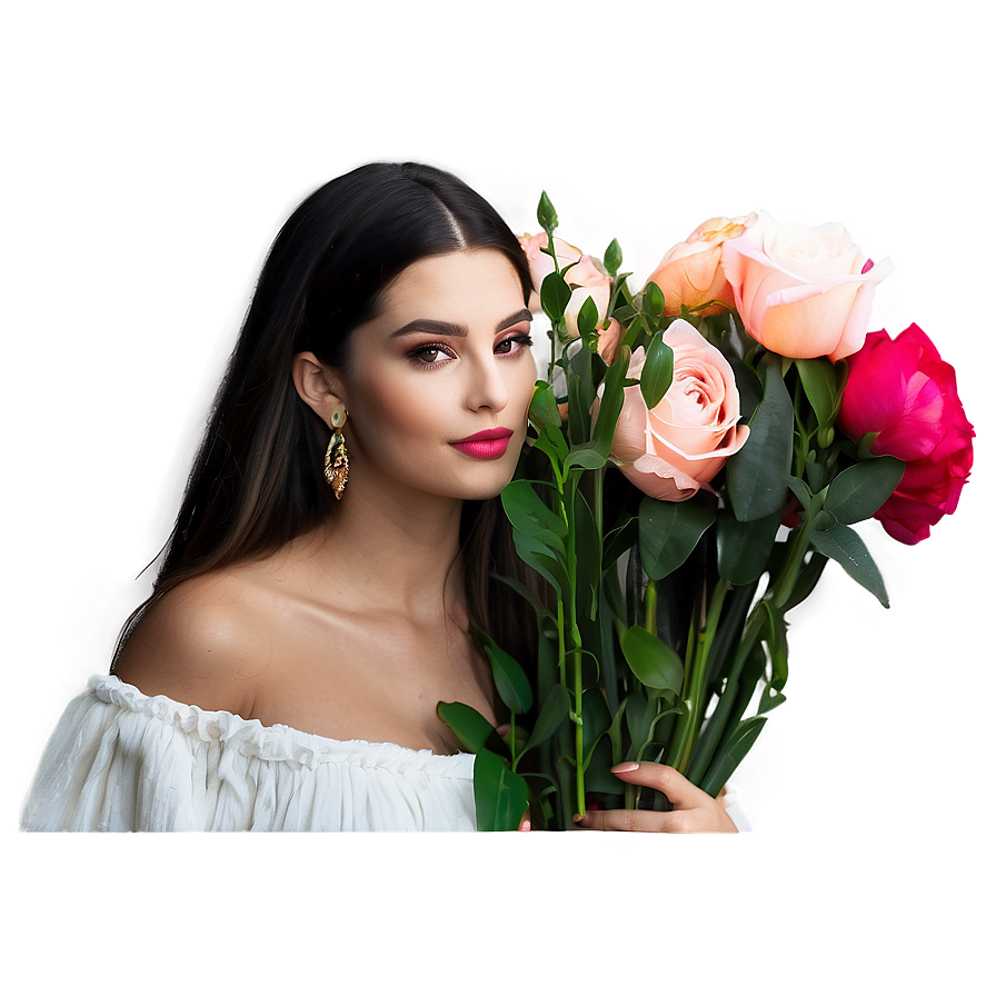 Bella With Flowers Png Bdh