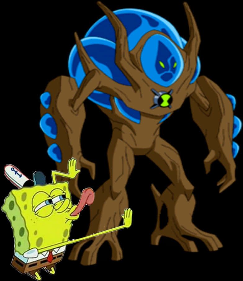 Ben10 Wildvineand Sponge Bob Crossover