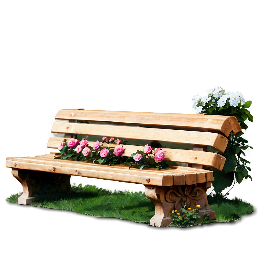 Bench With Flowers Png 05232024