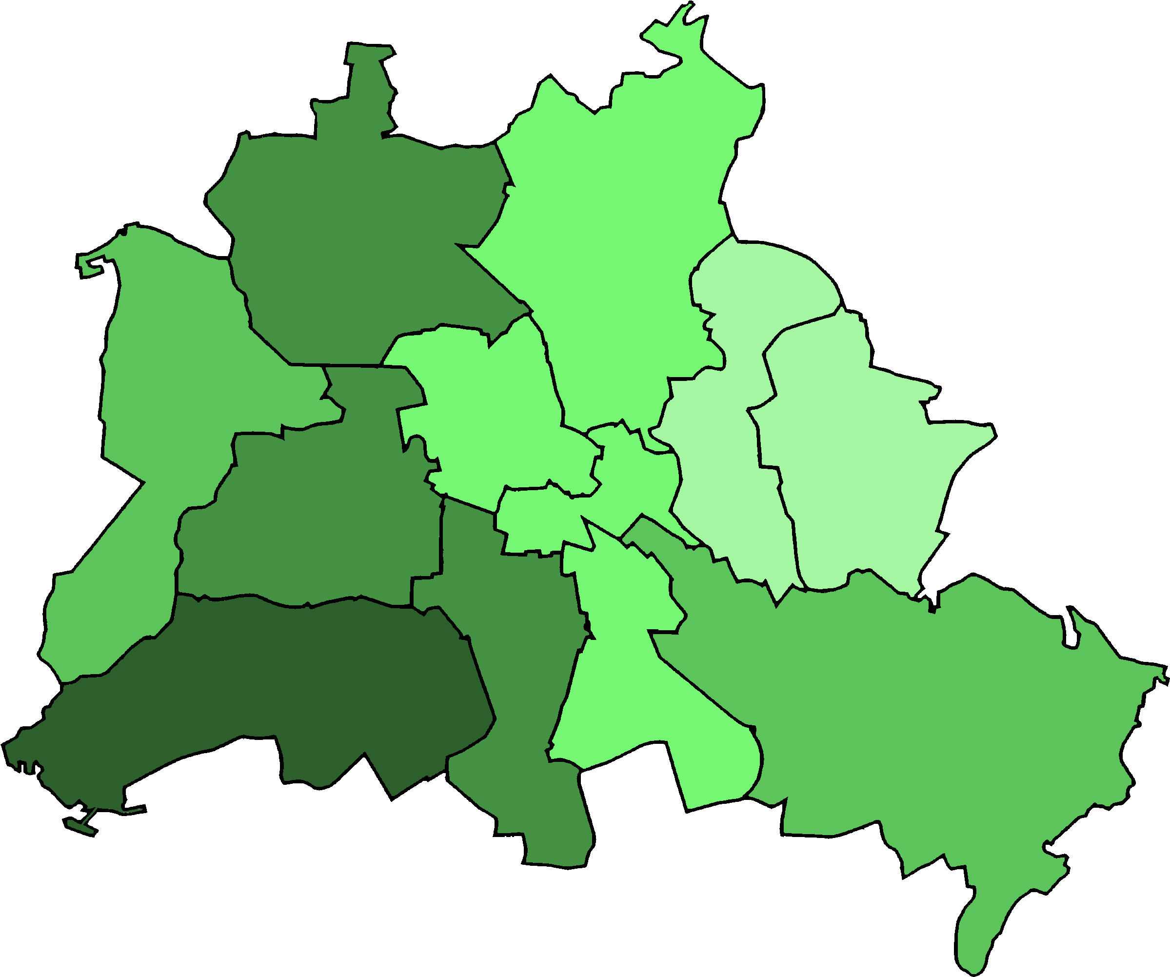 Berlin Districts Map Outline