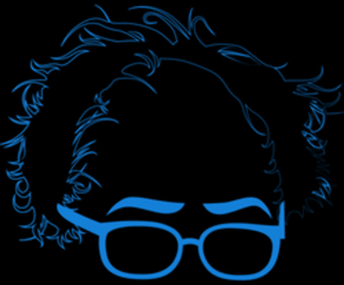 Bernie Sanders Iconic Hairand Glasses