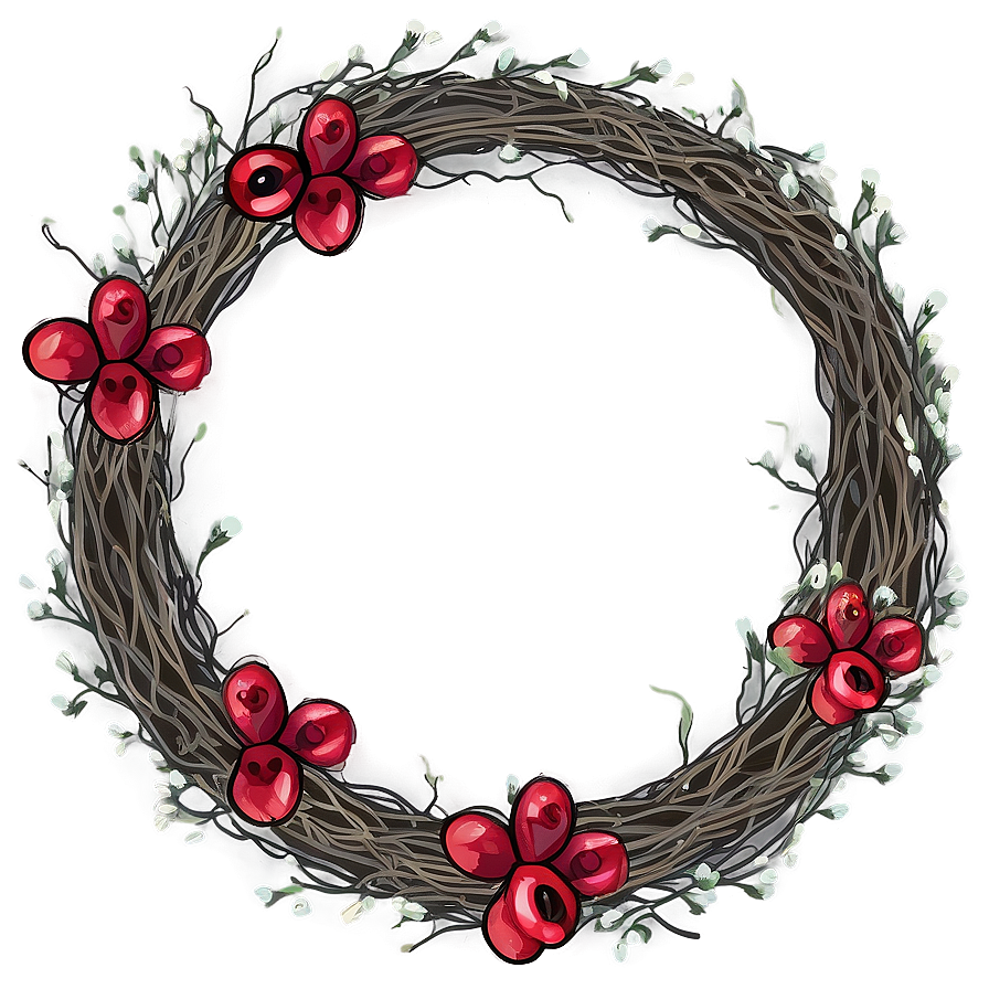 Berry And Twig Wreath Png 50