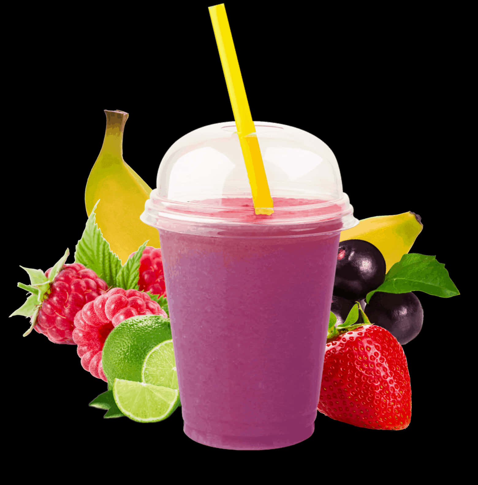 Berry Banana Smoothiewith Fruits