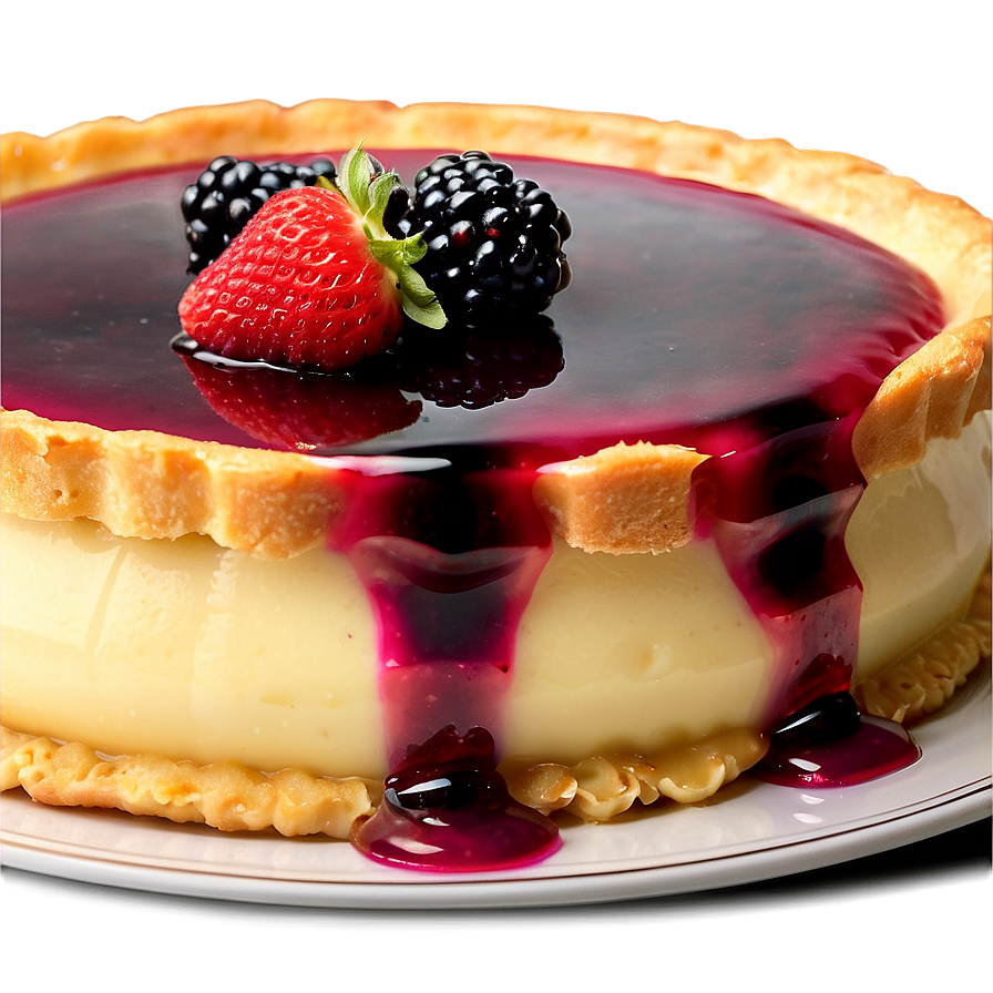 Berry-topped Flan Dessert Png 85