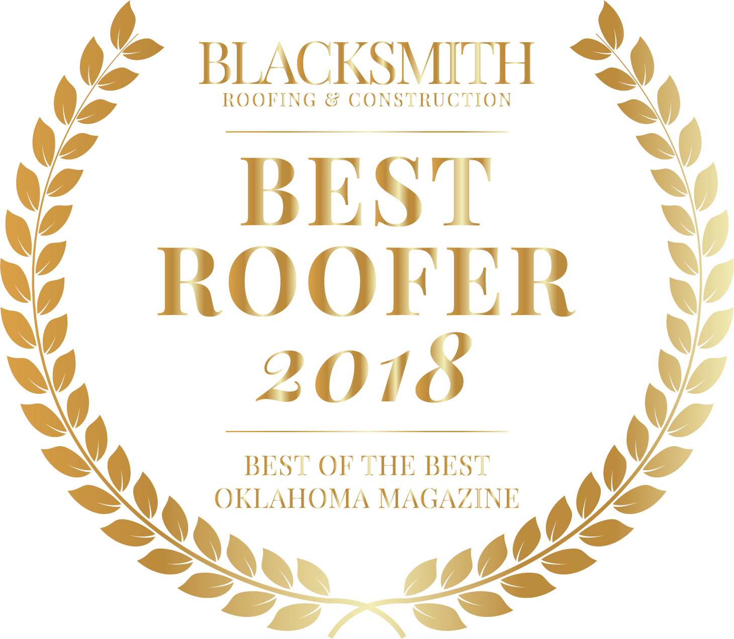 Best Roofer Award2018 Blacksmith Roofing