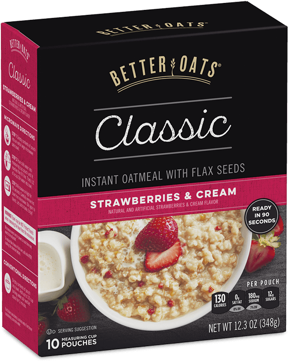 Better Oats Strawberries Cream Instant Oatmeal