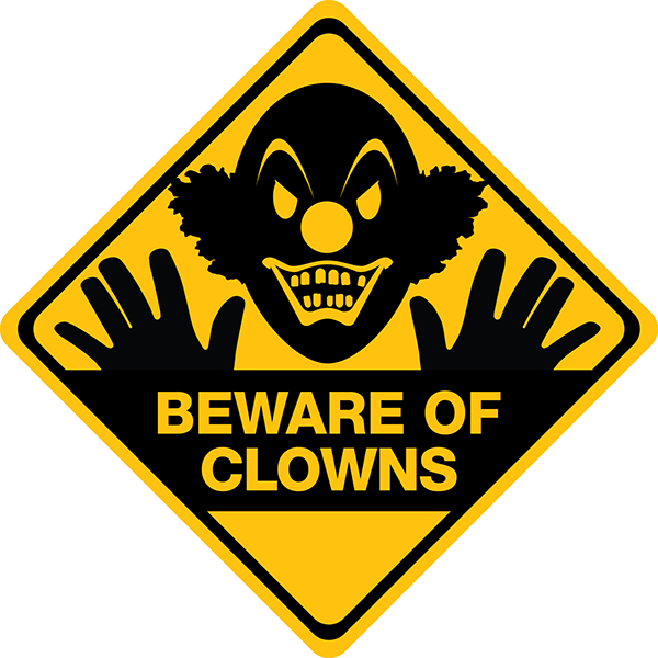 Bewareof Clowns Sign