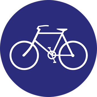 Bicycle Sign Blue Background