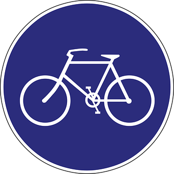 Bicycle Sign Blue Circle