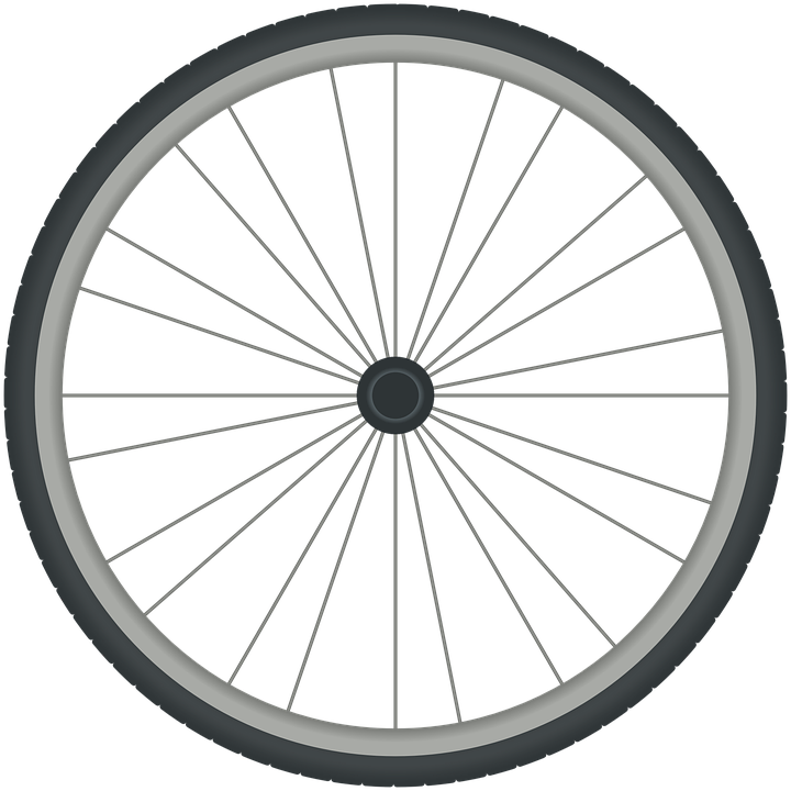 Bicycle Wheel Isolatedon Blue Background