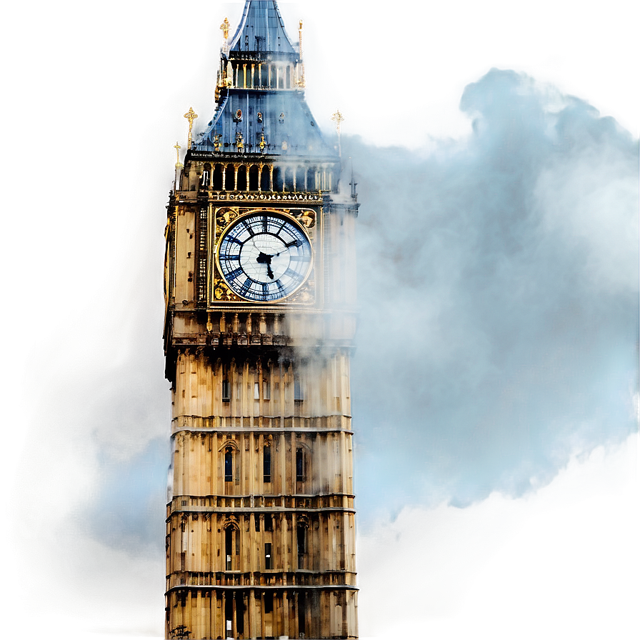 Big Ben In Fog Png Ice