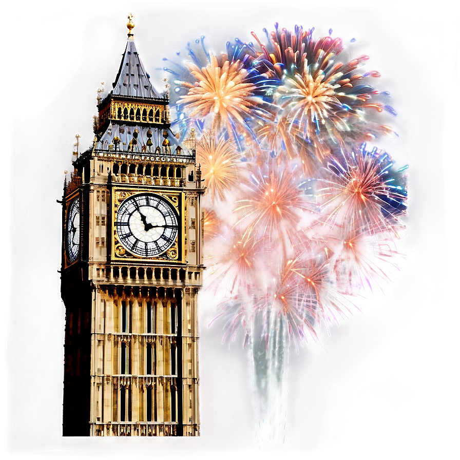 Big Ben With Fireworks Background Png 27