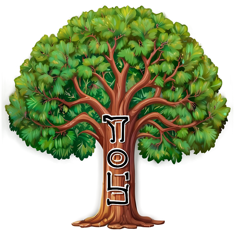 Big Tree With Carved Initials Png 06262024