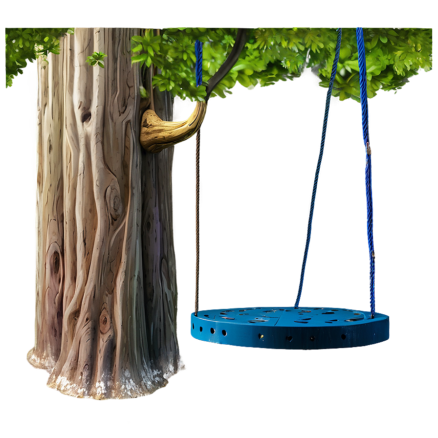 Big Tree With Swinging Rope Png Xky