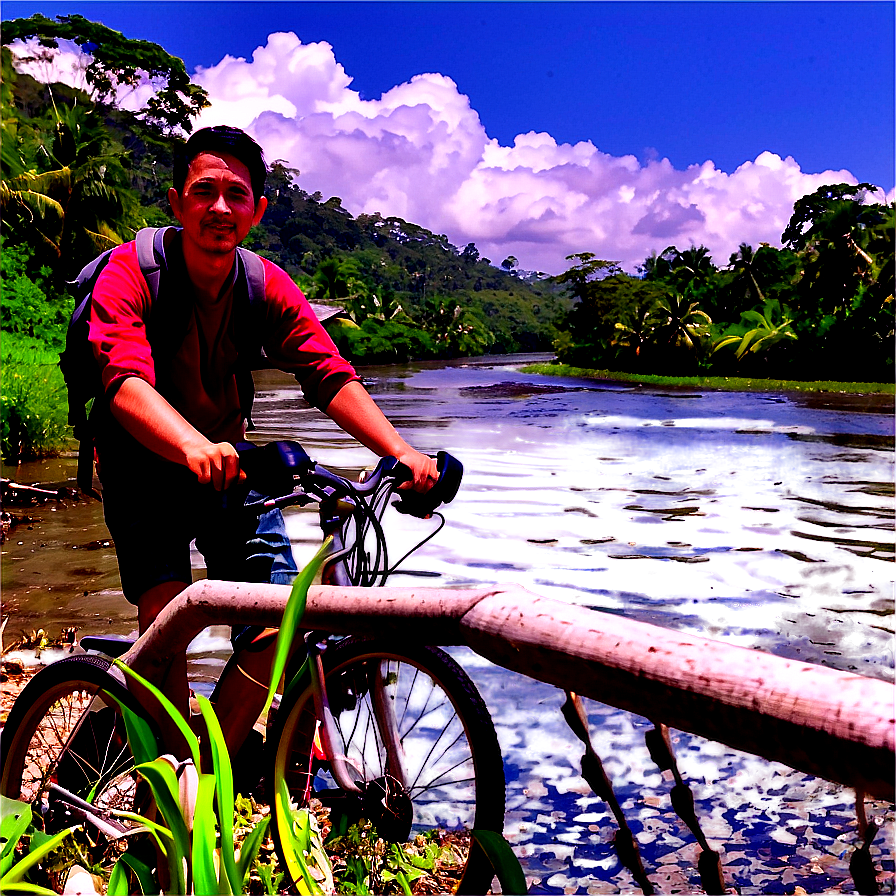 Biking Along Riverbanks Png Wiq