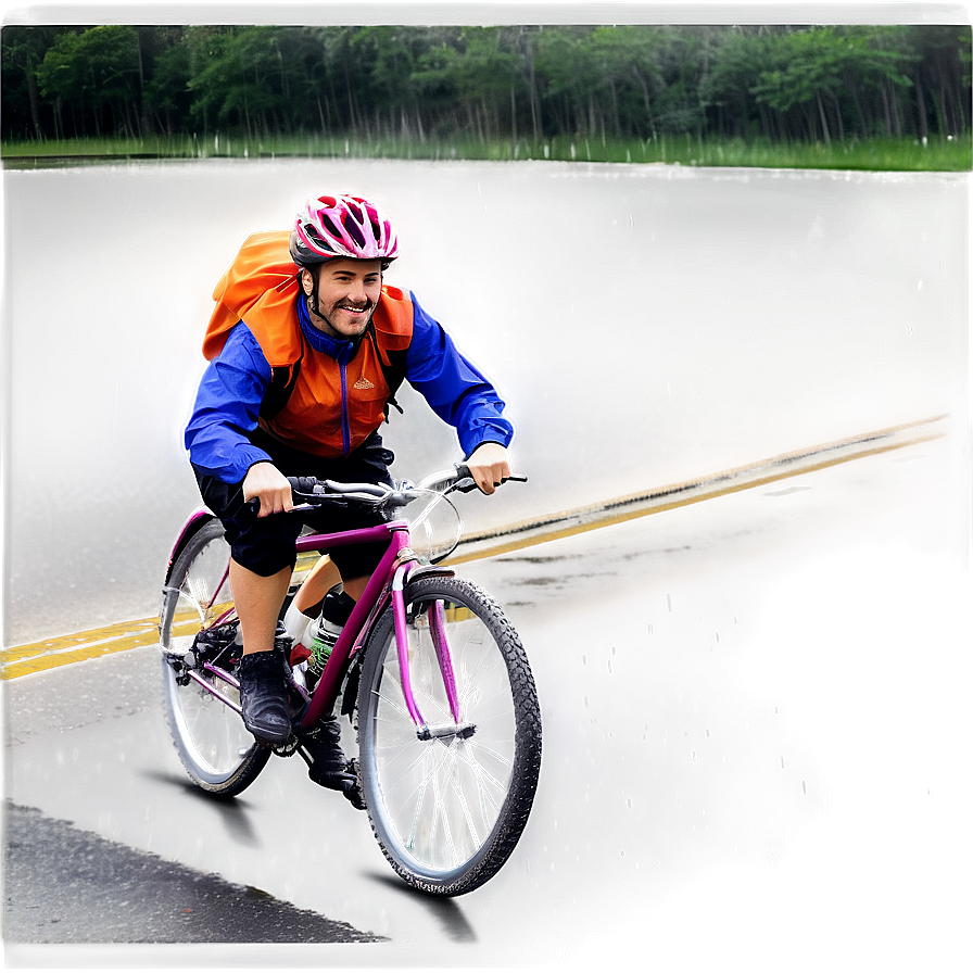 Biking In The Rain Png 06282024