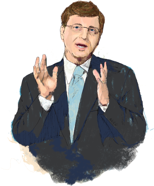 Bill Gates Illustration Speaking Gesture