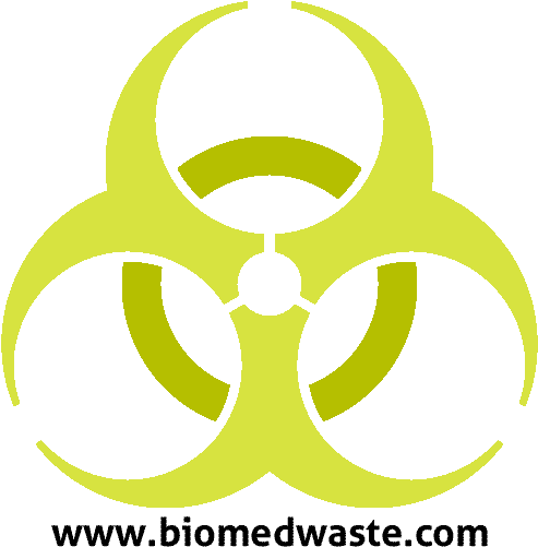 Biohazard Symbol Yellowon Gray Background