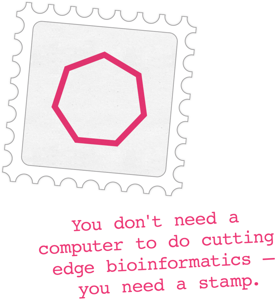 Bioinformatics Stamp Illustration