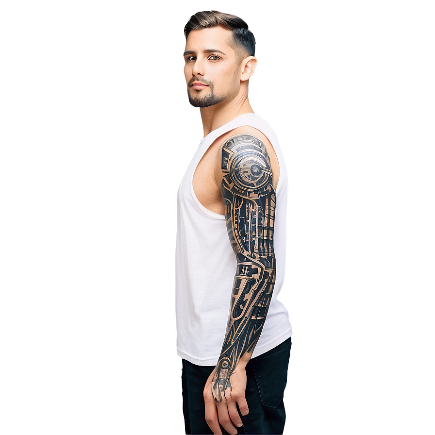 Biomechanical Sleeve Tattoo Png 54