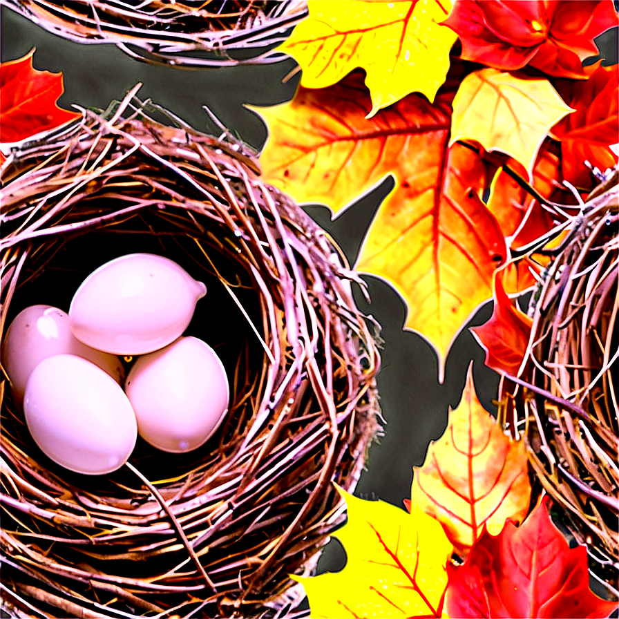 Bird Nest In Autumn Png Vxy