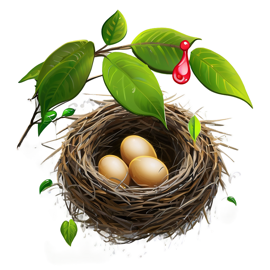 Bird Nest In Rain Png 06212024