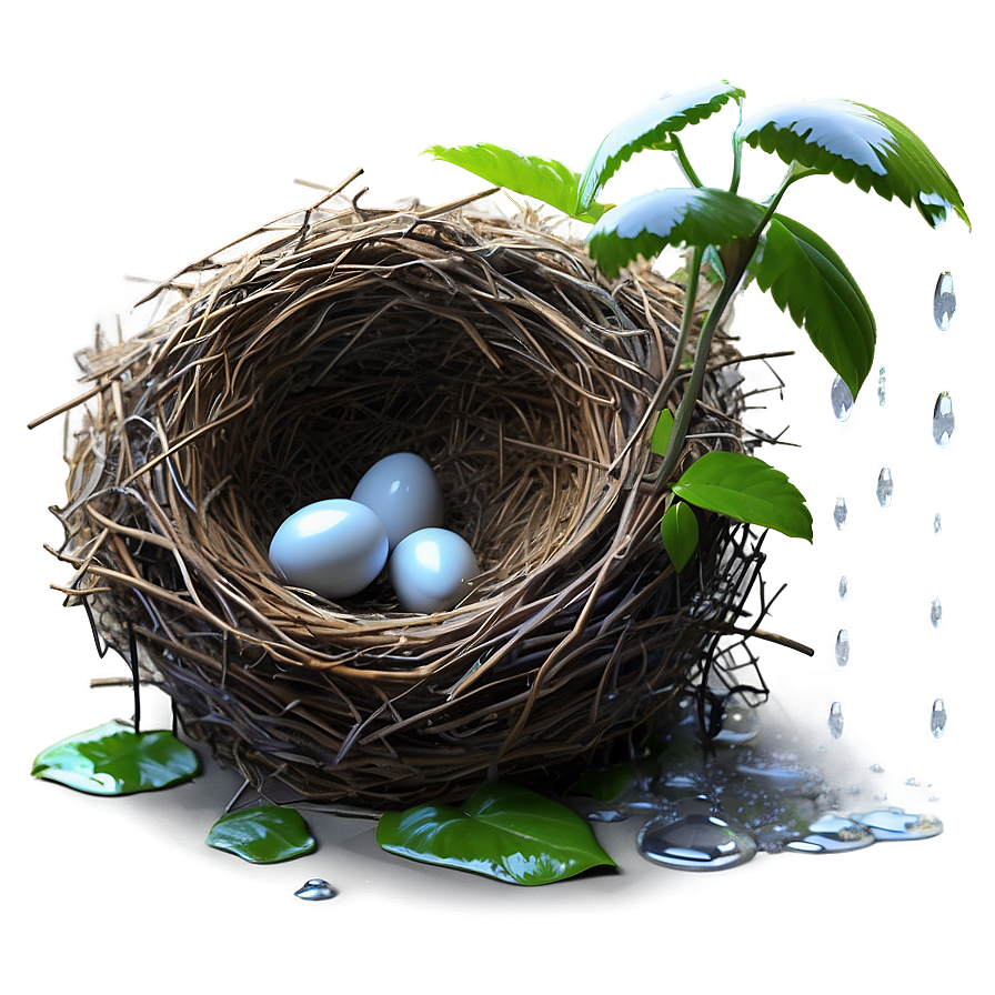 Bird Nest In Rain Png 06212024