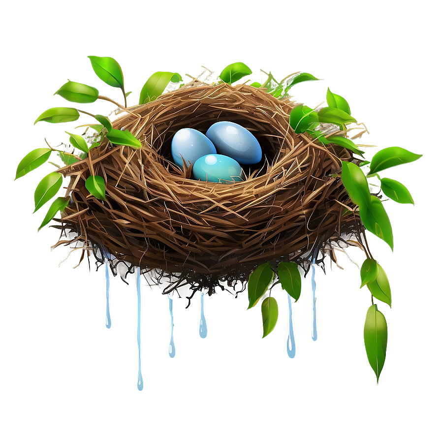 Bird Nest In Rain Png Qjw9