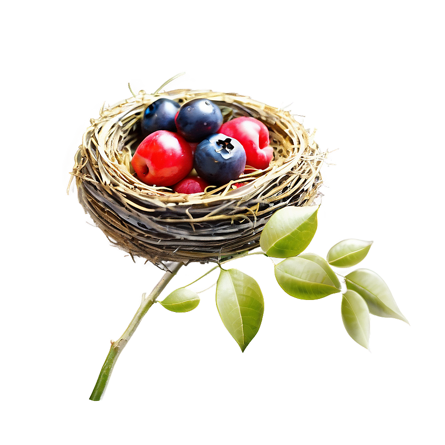 Bird Nest With Berries Png 06212024