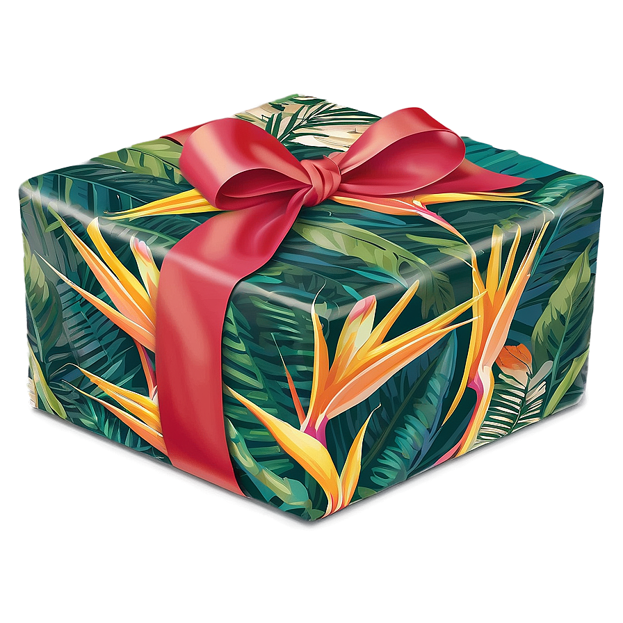 Bird Of Paradise Gift Wrap Design Png 90