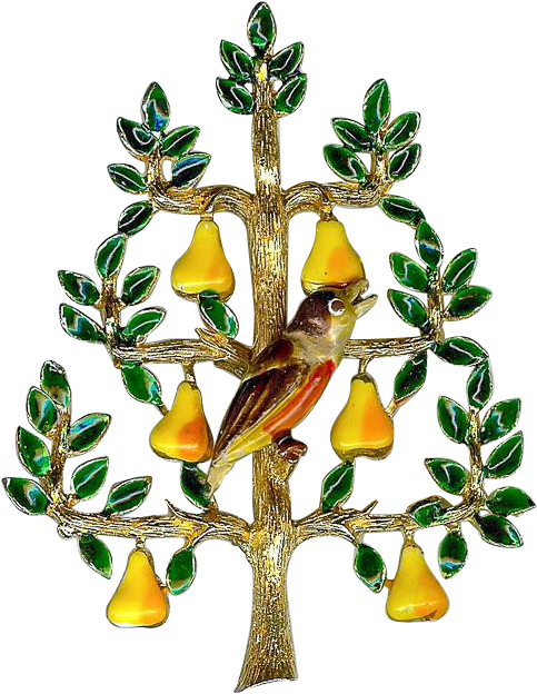 Birdon Pear Tree Brooch